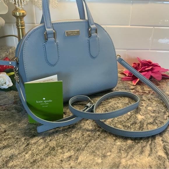 kate spade Handbags - NWOT  Kate Spade, light blue, large Dome Crossbody PURSE.